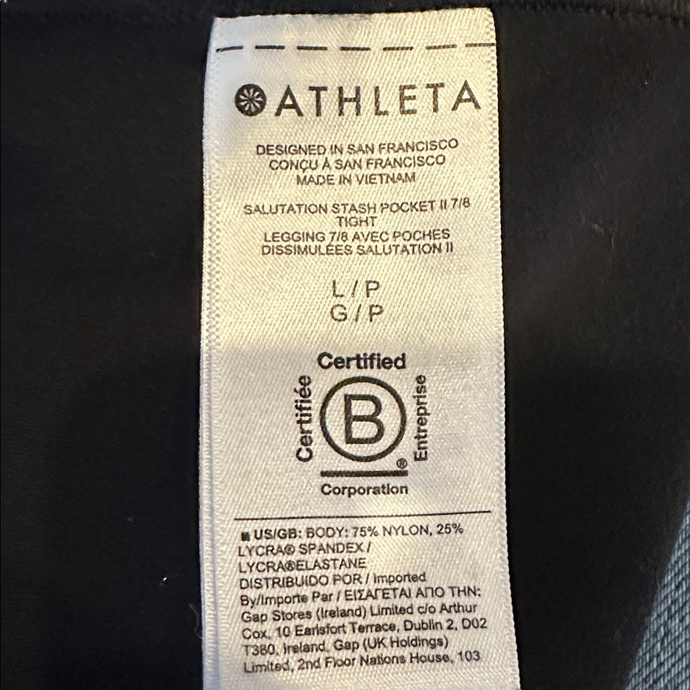 ✨Athleta✨Black Leggings with side pockets, like new, Size L - Picture 5 of 5